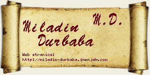 Miladin Durbaba vizit kartica